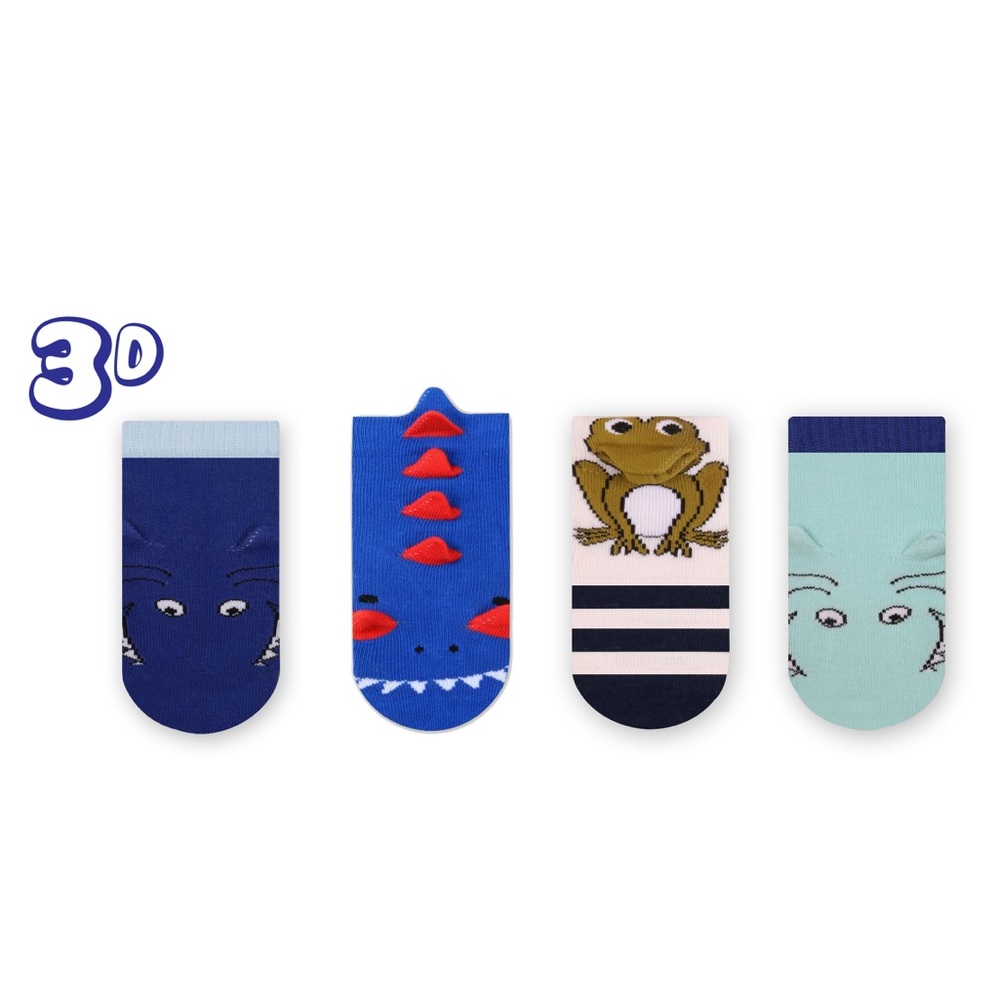 Newborn baby 4 sock set , babyshark animal print